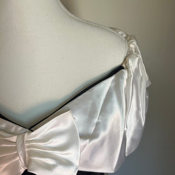 Vintage Formal Evening Ballgown Black Tie Peplum Poofy Strapless Maxi Size‎ 6 - Picture 6 of 9